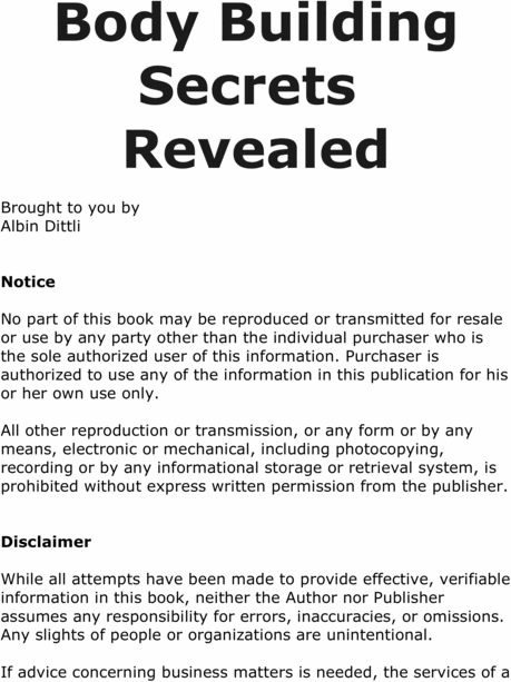 Product picture body building secrets revealed